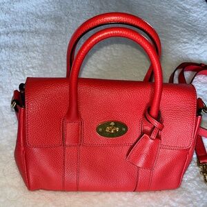 Authentic Mulberry Small Bayswater Red Leather Satchel Handbag